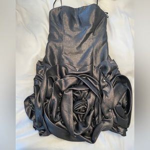Jovani metallic flower mini semi formal dress